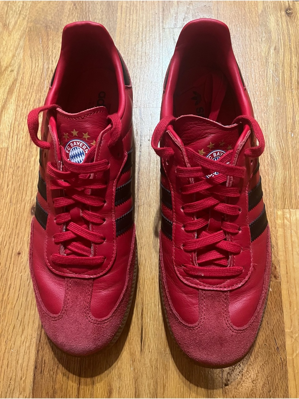 Adidas Sambas Red & Black FC Bayern Leather Suede Sneakers
